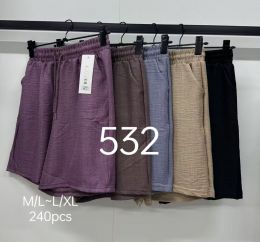 0532 * микс расцветок женские шорты (CLOVER, лен, 12 ед. размеры норма: M/L. L/XL, повторяются) выдача на следующий день фото