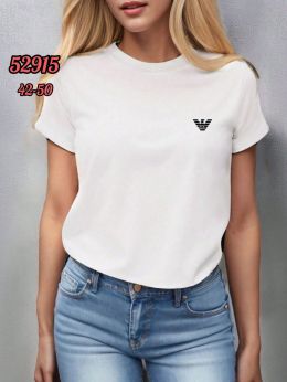 52915-102 * белая женская футболка (турецкий хлопок, 5 ед. размеры норма: 42. 44. 46. 48. 50) выдача на следующий день фото