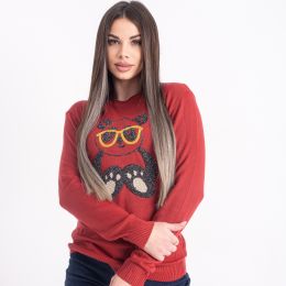 2083-5 красный женский свитер (1 ед. один универсальный размер: 42-46) фото