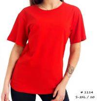 1114 # красная женская футболка (коттон, 10 ед, размеры норма: S, M, L, XL, XXL) выдача на следующий день фото