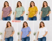 8833 # выбор цвета женская трикотажная футболка (4 ед, размеры батал: 3XL-6XL) выдача на следующий день фото