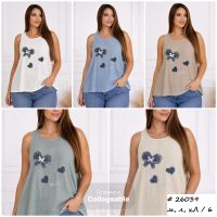 26039 # микс цветов женская майка (100% вискоза, 6 ед, размеры батал: M. L. XL) выдача на следующий день фото