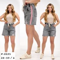 0251 # серые женские джинсовые шорты (LADY N, стрейч коттон, 6 ед, размеры полубатал: 28-33) выдача на следующий день фото