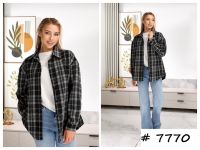 7770 # выбор цвета женская рубашка с камушками (JJF, фланель, 4 ед, размеры батал: XL-4XL) выдача на следующий день фото
