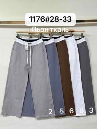 купить 1176 # выбор цвета женские брюки (Fudeyan, лен, 6 ед, размеры полубатал: 28-33) выдача на следующий день оптом