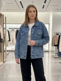 0616-2 блакитна жіноча джинсова куртка з нашивкою (Cotton, 2 од, універсальний розмір норма :S/L) фото