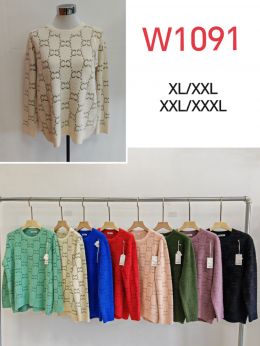купить 1091* микс цветов женский свитер (Kiss me, 10 ед, размеры батал: XL-3XL) выдача на следующий день оптом
