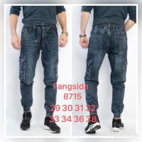 8715 # синие мужские джинсы карго (Fangsida, стрейч коттон, 8 ед, размеры норма: 29-38) выдача на следующий день фото