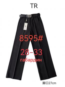 купить 8595 # черные женские брюки (FUDEYAN, габардин, 6 ед. размеры полубатал: 28. 29. 30. 31. 32. 33) выдача на следующий день оптом