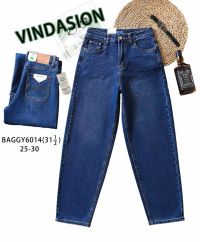 купить 6014# синие женские джинсы багги (Vindasion, 6 ед, размеры норма: 25-30) выдача на следующий день оптом