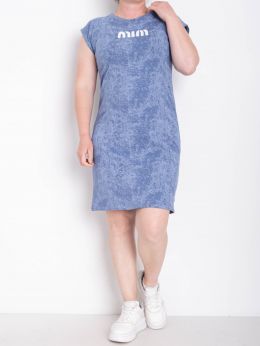 купить 0211-42 голубая женская туника (5'TH AVENUE, варка, турецкая двунитка, 3 ед. размеры полубатал: 48. 50. 52) оптом
