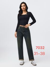 7032 # темно-синие женские джинсы (New Jeans, стрейч, 6 ед, размеры батал: 31-38) выдача на следующий день фото