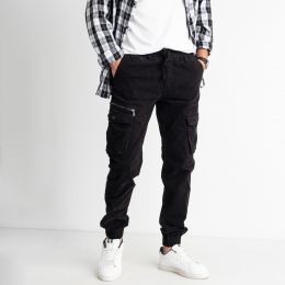 2073-1 TICLACE брюки карго мужские чёрные стрейчевые (8 ед. размер: 28.29.30.31.32.33.34.36) фото