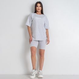 0140-60 светло-серый женский спортивный костюм (футболка + велосипедки) (5'TH AVENUE, 3 ед. размеры норма: 42. 44. 46) фото