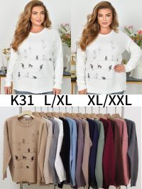 0031 # микс цветов женский свитер (Kiss me, 10 ед, размеры полубатал: L/XL-XL/2XL) выдача на следующий день фото