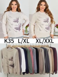 0035 # микс цветов женский свитер (Kiss me, 10 ед, размеры полубатал: L/XL-XL/2XL) выдача на следующий день фото
