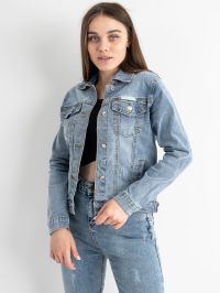 купить 0906-3 / голубая женская джинсовая куртка (New Jeans, стрейчевая, 3 ед. размеры норма:XS, XS, XS) оптом