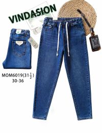 6019  * синие женские джинсы мом (VINDASION, 6 ед. размеры батал: 30, 31, 32, 33, 34, 36) выдача на следующий день фото