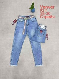 0211# голубые женские джинсы vanver (стрейч коттон, 6 ед, размеры норма: 25-30) выдача на следующий день фото