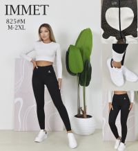 0825 # черные женские лосины на флисе (Immet, флис, 4 ед, размеры норма: M-2XL) выдача на следующий день фото