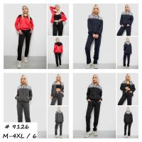 9126# выбор цвета женский спортивный костюм (двунитка, 6 ед, размеры полубатал: M-4XL) выдача на следующий день фото