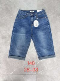 купить 0148# синие женские джинсовые шорты (New Jeans, стрейч, 6 ед, размеры полубатал: 28-33) выдача на следующий день оптом