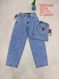0209# голубые женские джинсы vanver (стрейч коттон, 6 ед, размеры полубатал: 28-33) выдача на следующий день фото