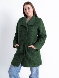 купить 90086-73 темно-зеленое женское драповое пальто (3 ед. размеры норма: 42. 44. 48) оптом