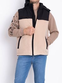 2305-3 бежевая мужская жилетка (синтепон, 5 ед. размеры норма:L. XL. 2XL. 3XL. 4XL) фото