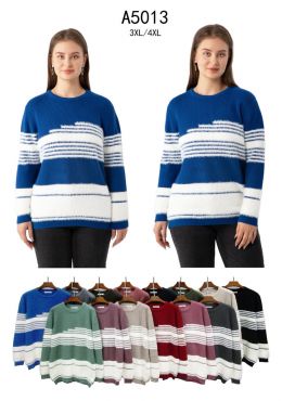 5013* микс цветов женский свитер (Kiss me, 10 ед, размеры батал: 3XL-4XL) выдача на следующий день фото
