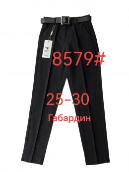 купить 8579 # черные женские брюки (FUDEYAN, габардин, 6 ед. размеры норма: 25. 26. 27. 28. 29. 30) выдача на следующий день оптом