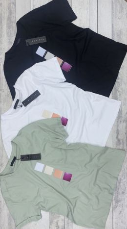 50112 черная, белая и нежно-зеленая женская футболка (MINIMAL, 5 ед. размеры на бирках S. M, соответствуют универсальному S-M) фото