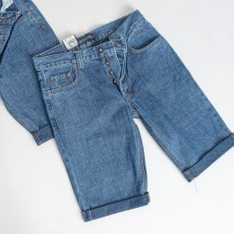 купить оптом джинсы 7920-2 синие мужские джинсовые шорты (7 ед. коттон, размеры: 30. 32. 32. 32. 32. 33. 34) маломерят на два размера  недорого