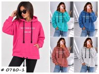 0780-1 # мікс кольорів жіноча кофта з капюшоном (двунитка на флісі, 5 од, розміри напівбатал: 48-54) видача наступного дня фото