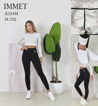 0820 # черные женские лосины на флисе (Immet, флис, 4 ед, размеры норма: M-2XL) выдача на следующий день фото