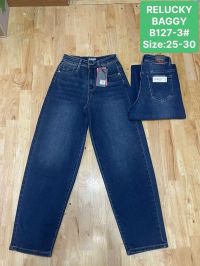 0127-3 # темно-синие женские джинсы BAGGY (Relucky, стрейч коттон, 6 ед, размеры норма: 25-30) выдача на следующий день фото