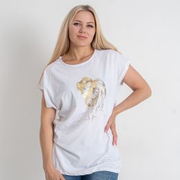 7617-10 белая женская футболка (HAZARD, 6 ед. размеры батал: 2XL. 2XL. 3XL. 3XL. 4XL. 4XL) фото