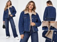 0055 * синя жіноча джинсова куртка на хутрі (New Jeans, 6 од, розміри норма: S. M. L. повторюються) видача наступного дня фото