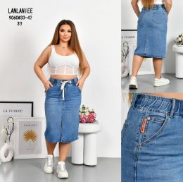 9060 # голубая женская джинсовая юбка (LANLANIEE, стрейчевая, 6 ед. размеры батал: 33. 34. 36. 38. 40. 42) выдача на следующий д фото