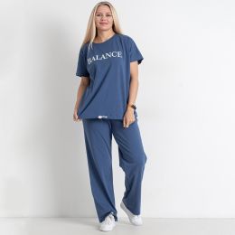 0187-48 синий женский спортивный костюм (футболка + штаны) (5'TH AVENUE, 3 ед. размеры батал: 48. 50. 52) фото