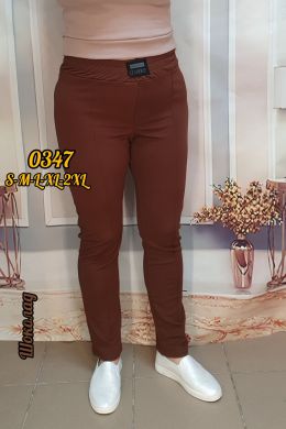 0347-9 * коричневые женские штаны (стрейч-креп, 5 ед. размеры норма: S. M. L. XL. 2XL) выдача на следующий день                фото