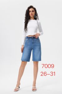 7009-2# синие женские джинсовые шорты с камнями (New Jeans, 6 ед, размеры норма: 26-31) выдача на следующий день фото