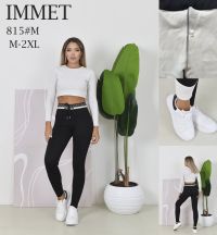 0815 # черные женские лосины на флисе (Immet, флис, 4 ед, размеры норма: M-2XL) выдача на следующий день фото