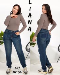 0677 # синие женские джинсы (Liana, стрейчч коттон, 6 ед, размеры батал: 30-36) выдача на следующий день фото