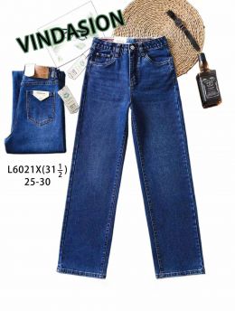 купить 6021-2 # синие женские джинсы (VINDASION, 6 ед. размеры норма: 25-30) выдача на следующий день                          оптом