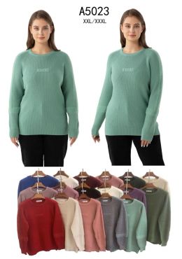 купить 5023* микс цветов женский свитер (Kiss me, 10 ед, размеры батал: 2XL-3XL) выдача на следующий день оптом