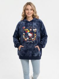 0202-2 синий женский худи (двухнитка, варка, принт, с капюшоком, 1 ед, универсальный размер норма : M/3XL)