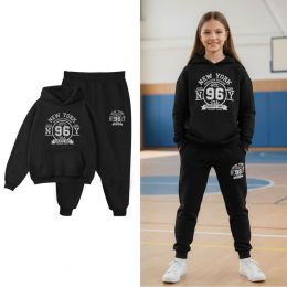 7422-1 черный подростковый спортивный костюм (YOLA, турецкая трехнитка, на 8-11 лет, 5 ед. размеры подросток: 128. 134. 140. 146 фото