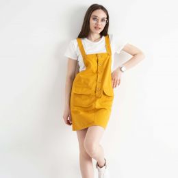 0899-9* ВЫДАЧА НА СЛЕДУЮЩИЙ ДЕНЬ XINYUE ГОРЧИЧНЫЙ комплект из сарафана и футболки (3 ед.размеры: M.L.XL) фото