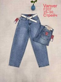0207# синие женские джинсы vanver (стрейч коттон, 6 ед, размеры норма: 25-30) выдача на следующий день фото